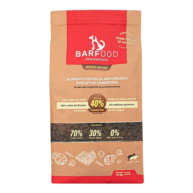 Barfood - Alimento Deshidratado de Vacuno para Perros 12 kilos